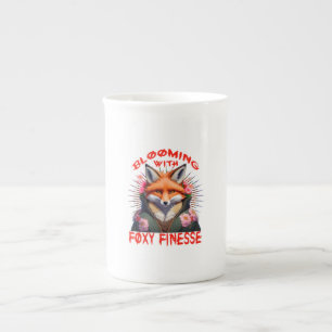 Caneca De Porcelana Estética da moda da raposa em chamas