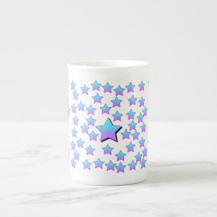 Caneca De Porcelana Estrelas Azuis