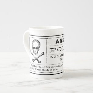 Caneca De Porcelana Etiqueta Venenosa Crânio Cruzado Ossos Arsênio