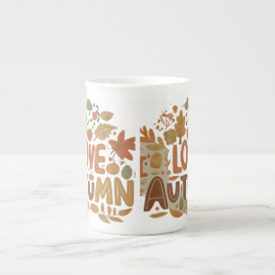 Caneca De Porcelana Eu adoro o outono