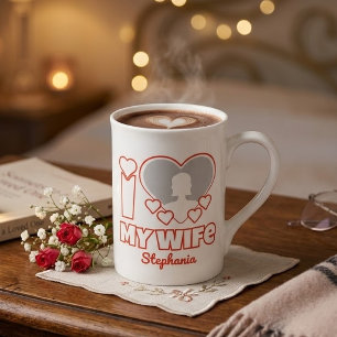 Caneca De Porcelana Eu Amo Minha Esposa Personalizado – Adicionar Nome