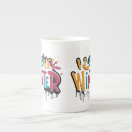 Caneca De Porcelana Eu amo o inverno