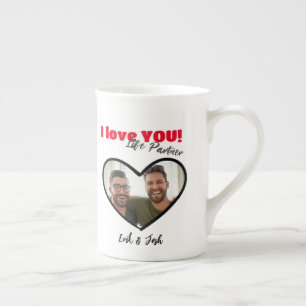 Caneca De Porcelana Eu Amo-Te, Parceiro Da Vida, Casais Mug