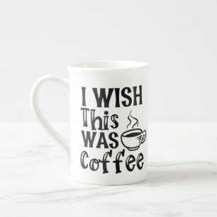 Caneca De Porcelana "Eu Desejava Que Isso Fosse Café" - Tipografia Irô