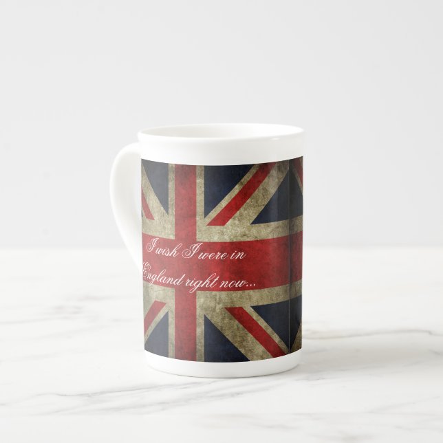 Caneca De Porcelana Eu desejo que eu estava no chá de Inglaterra Union (Frente Esquerda)