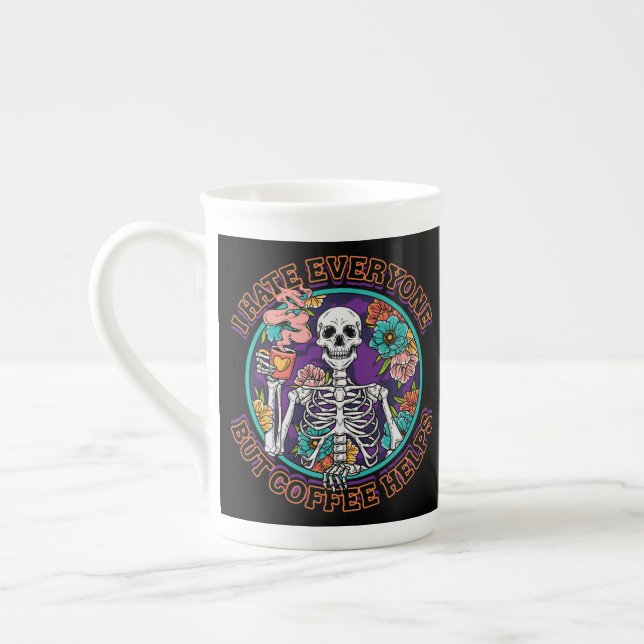 Caneca De Porcelana Eu Odeio a Todos Café Ajuda Presentes para Amantes (Esquerda)