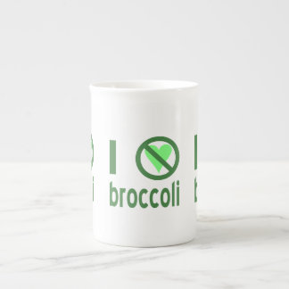 Caneca De Porcelana Eu Odeio Brócolis Texto Verde