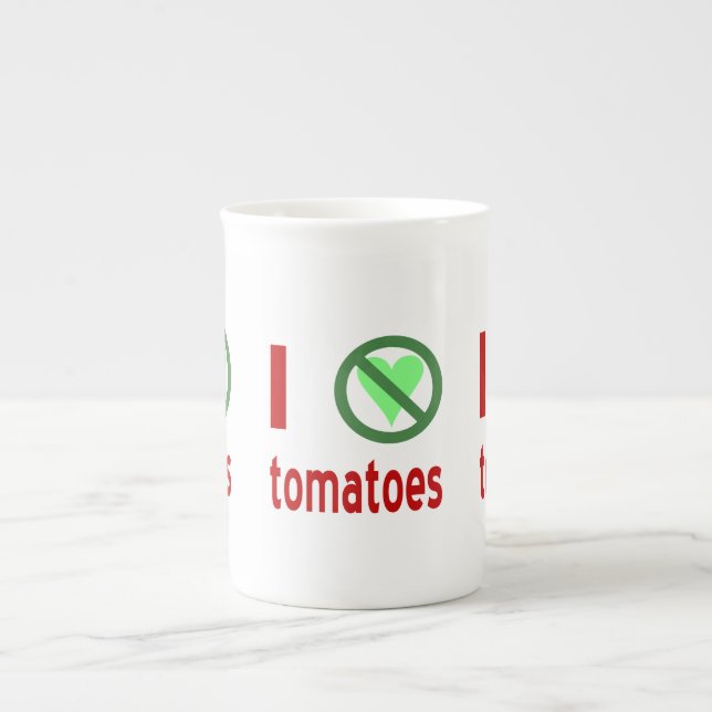 Caneca De Porcelana Eu Odeio Tomates Sem Amor (Frente)