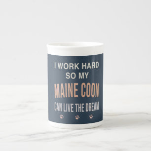 Caneca De Porcelana Eu Trabalho Duro Para Que Meu Maine Coon Viva o So