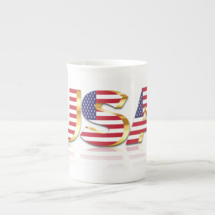 Caneca De Porcelana EUA - Estados Unidos da América - Bandeira - Patri