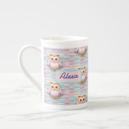Caneca De Porcelana Eule mit Querstreifen muster pastellfarben Muster