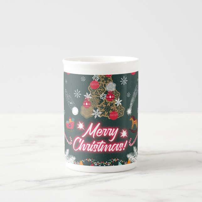 Caneca De Porcelana Evergreen Joy do Natal (Frente)