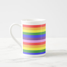 Caneca De Porcelana Excelente qualidade - Rainbow Stripe Bright Cores