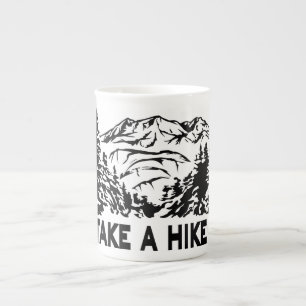 Caneca De Porcelana Faça uma citação de Hike, paisagem monocromática d