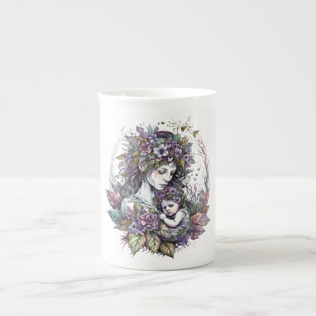 Caneca De Porcelana Fada-mãe e criança - Mug Especialmente (Frente)