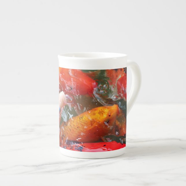 Caneca De Porcelana Falln Gathering Koi (Frente Esquerda)