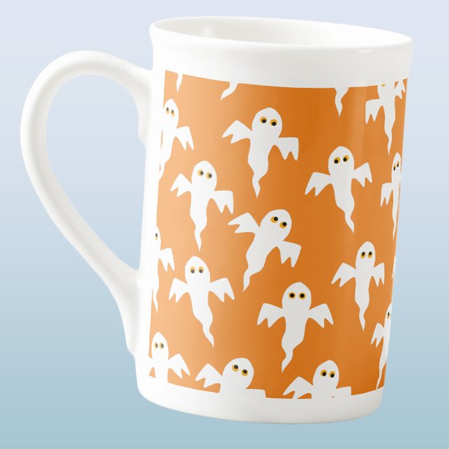 Caneca De Porcelana Fantasma Bonito Halloween (Criador carregado)