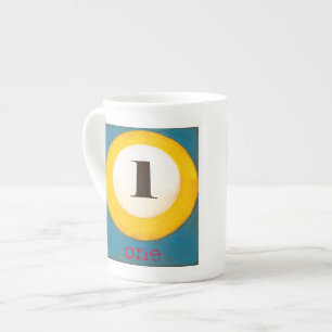 Caneca De Porcelana Feche a pintura da Bola de Piscina Número Um