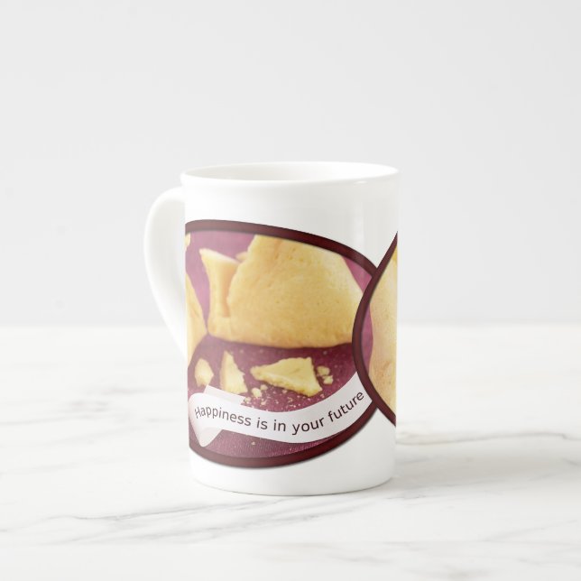 Caneca De Porcelana Felicidade - Fortune Cookie (Frente Esquerda)