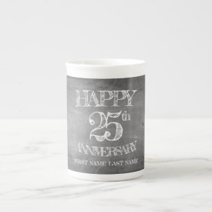 Caneca De Porcelana Feliz 25 do conselho de giz