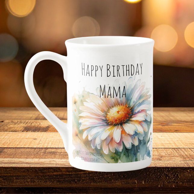 Caneca De Porcelana Feliz Aniversário Mamãe (Criador carregado)