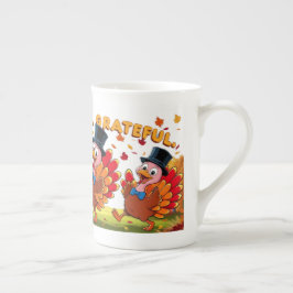 Caneca De Porcelana Feliz Dia de Ação de Graças Feliz, Feliz, Feliz Gr