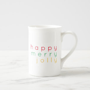 Caneca De Porcelana Feliz FELIZ, JOLLY Bone China Mug