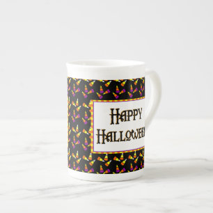 Caneca De Porcelana Feliz Halloween Candy Pattern Mug
