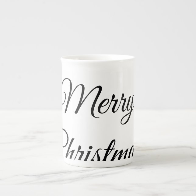Caneca De Porcelana Feliz Natal adicionar nome texto presente personal (Frente)