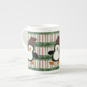 Caneca De Porcelana Feliz Natal, Faixa de Pinguim