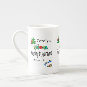 Caneca De Porcelana Feliz Natal, Papais noeis vêm para a cidade