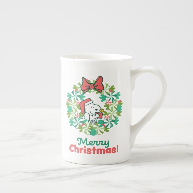 Caneca De Porcelana Feliz Natal, Peppermint, Feriado Feriado (Direita)