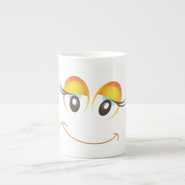 CANECA DE PORCELANA FELIZ ROSTO DE GAROTA (Frente)