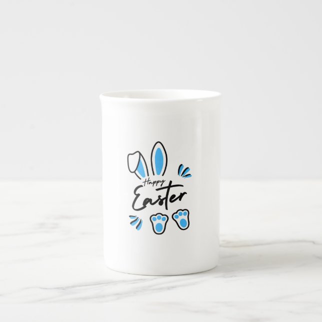 Caneca De Porcelana Felz pascoa azul (Frente)