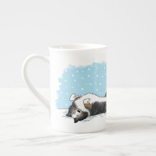 Caneca De Porcelana Feriado de Cachorro de Sheepdog Shetland Blue Merl