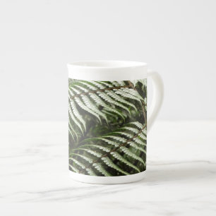 Caneca De Porcelana Fern Fronds II Dark Green Nature