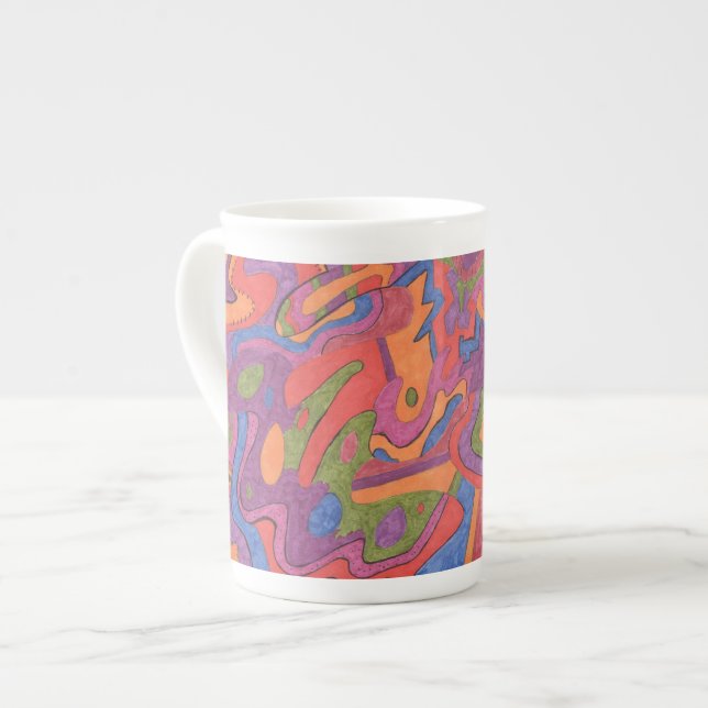 Caneca De Porcelana Fiesta, Abstrato original (Frente Esquerda)