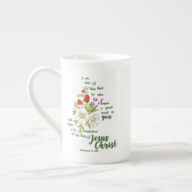 Caneca De Porcelana Filipenses 1:6 (Esquerda)