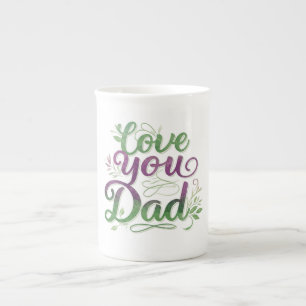 Caneca de Porcelana Fina "Amo Você, Papai"