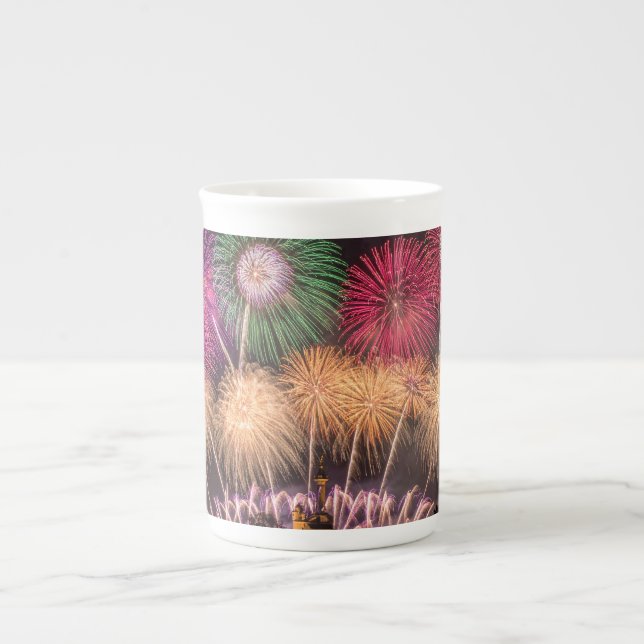 Caneca De Porcelana fireworks (Frente)