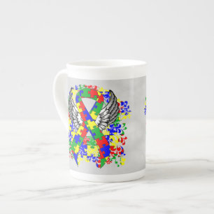 Caneca De Porcelana Fita de quebra-cabeça com asas