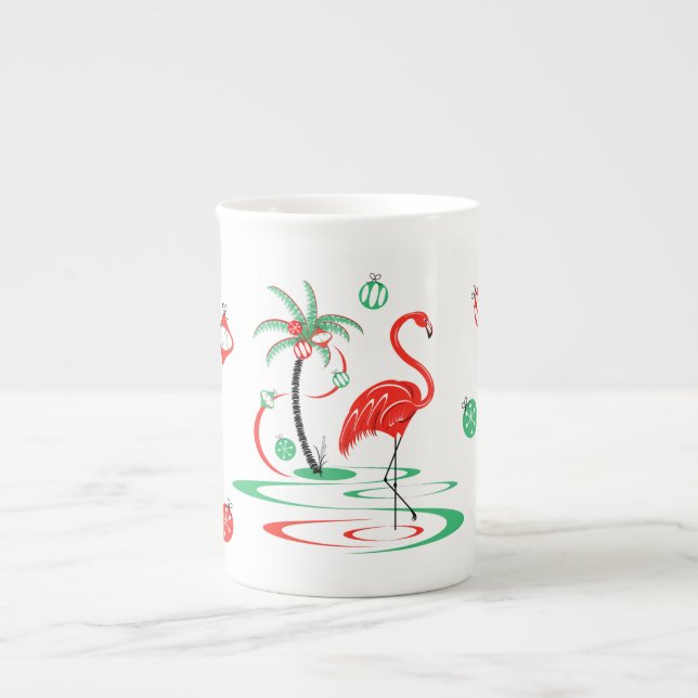 Caneca De Porcelana Flamingo Baubles, caneca, china (Frente)