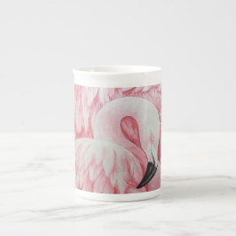 Caneca De Porcelana Flamingo bone China