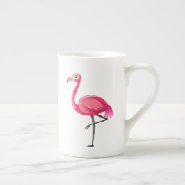 Caneca De Porcelana Flamingo Rosa em Estilo Cartoon
