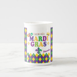 Caneca De Porcelana Fleur de Lis Rhombus