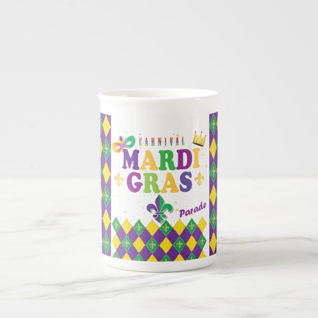 Caneca De Porcelana Fleur de Lis Rhombus (Frente)