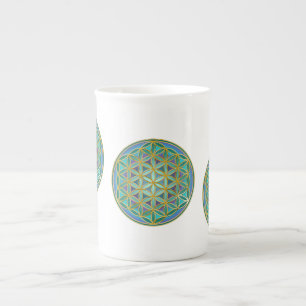Caneca De Porcelana FLOR DA VIDA - Design 1 das Geometrias Sagradas