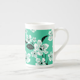 CANECA DE PORCELANA FLOR DE CEREJEIRA - SAKURA (HORTELÃ)