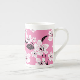 CANECA DE PORCELANA FLOR DE CEREJEIRA - SAKURA (ROSA CLARO)