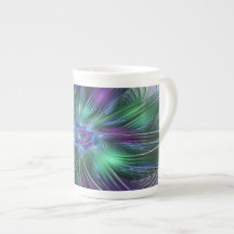 Flor de Fractal de Arte Abstrato Moderno Roxo Verd